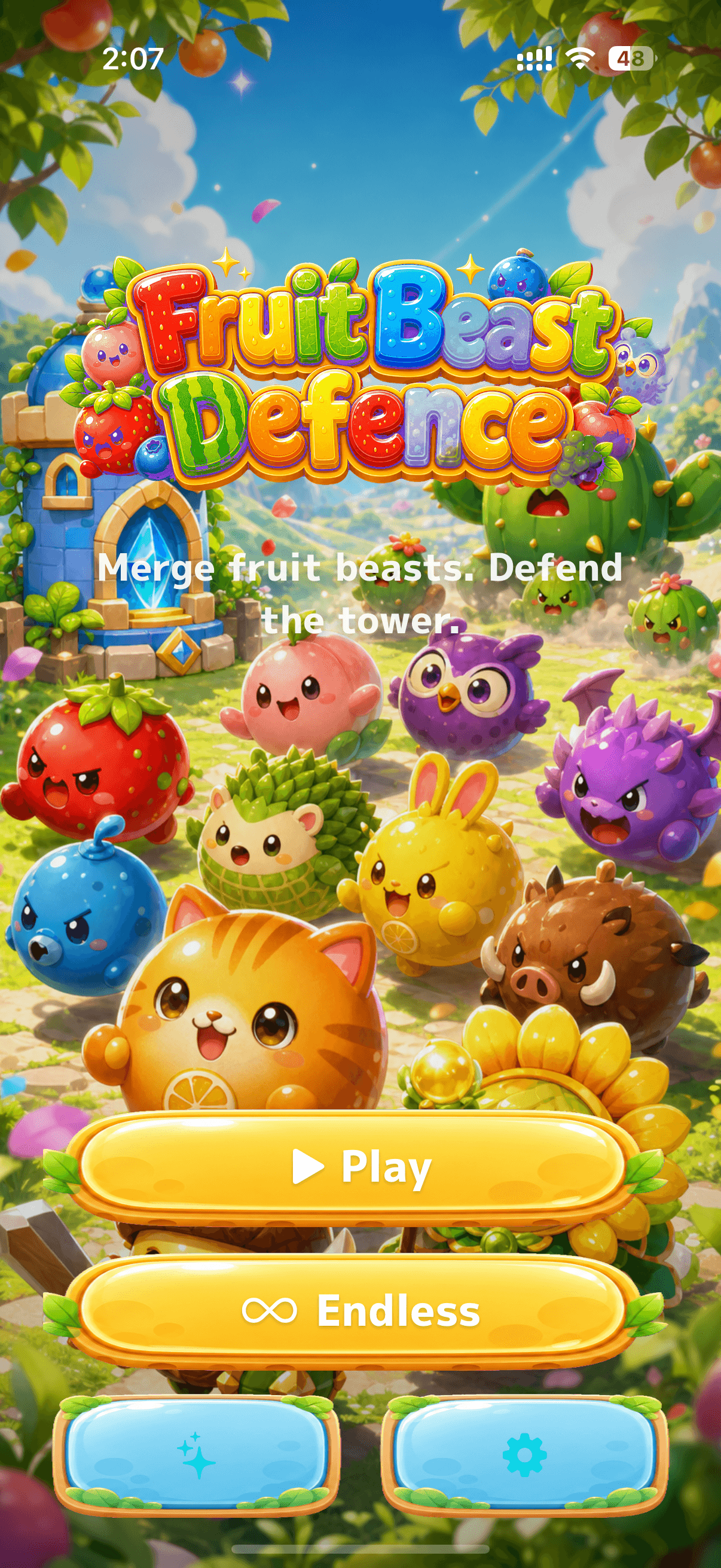Fruit Beast Defence title screen